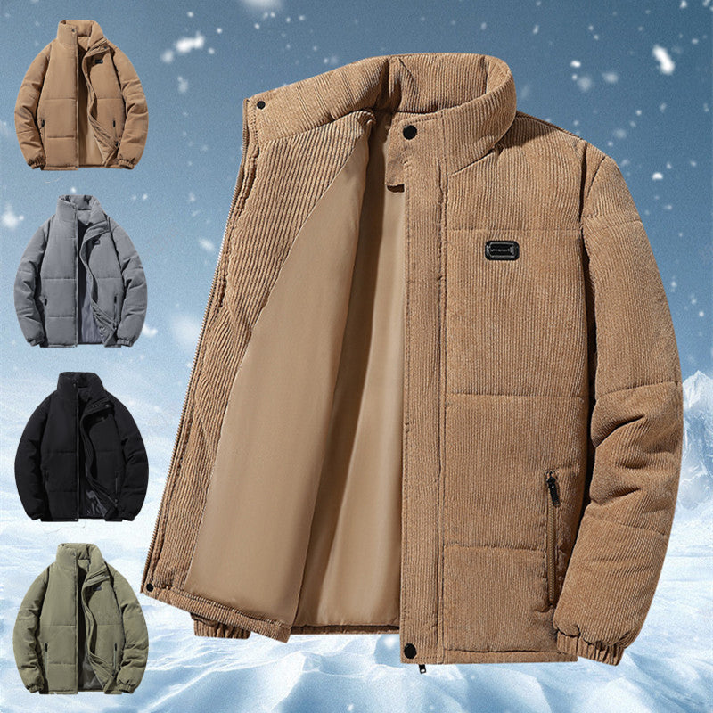 Men's Corduroy Fleece-Lined Padded Jacket