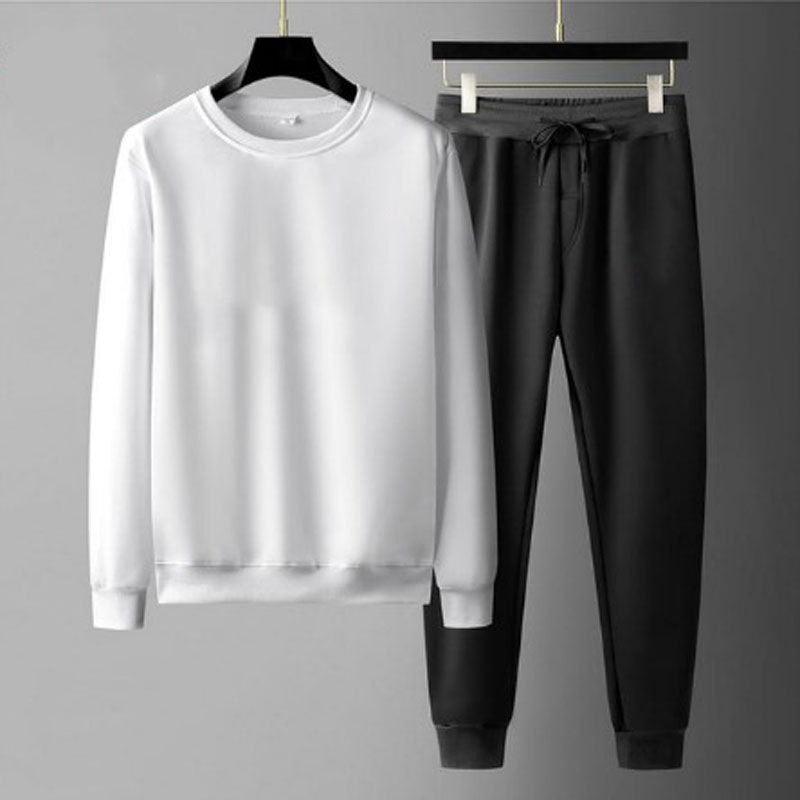 Round Neck Sweatshirt And Sweatpants Fashion Sports Men Suit - WOMONA.COM
