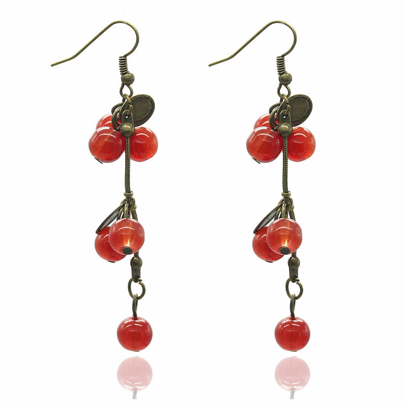 Small cherry pendant earrings - WOMONA.COM