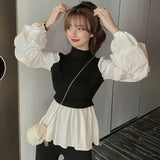 Fashionable temperament slim-fit fake two sweaters - WOMONA.COM