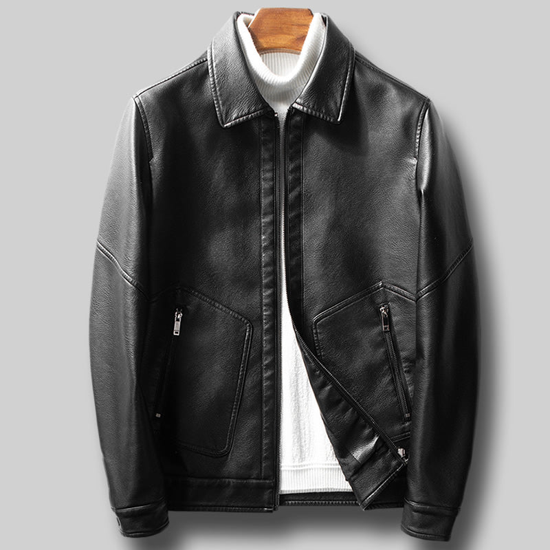 Men's multi-style slim faux leather zip jacket