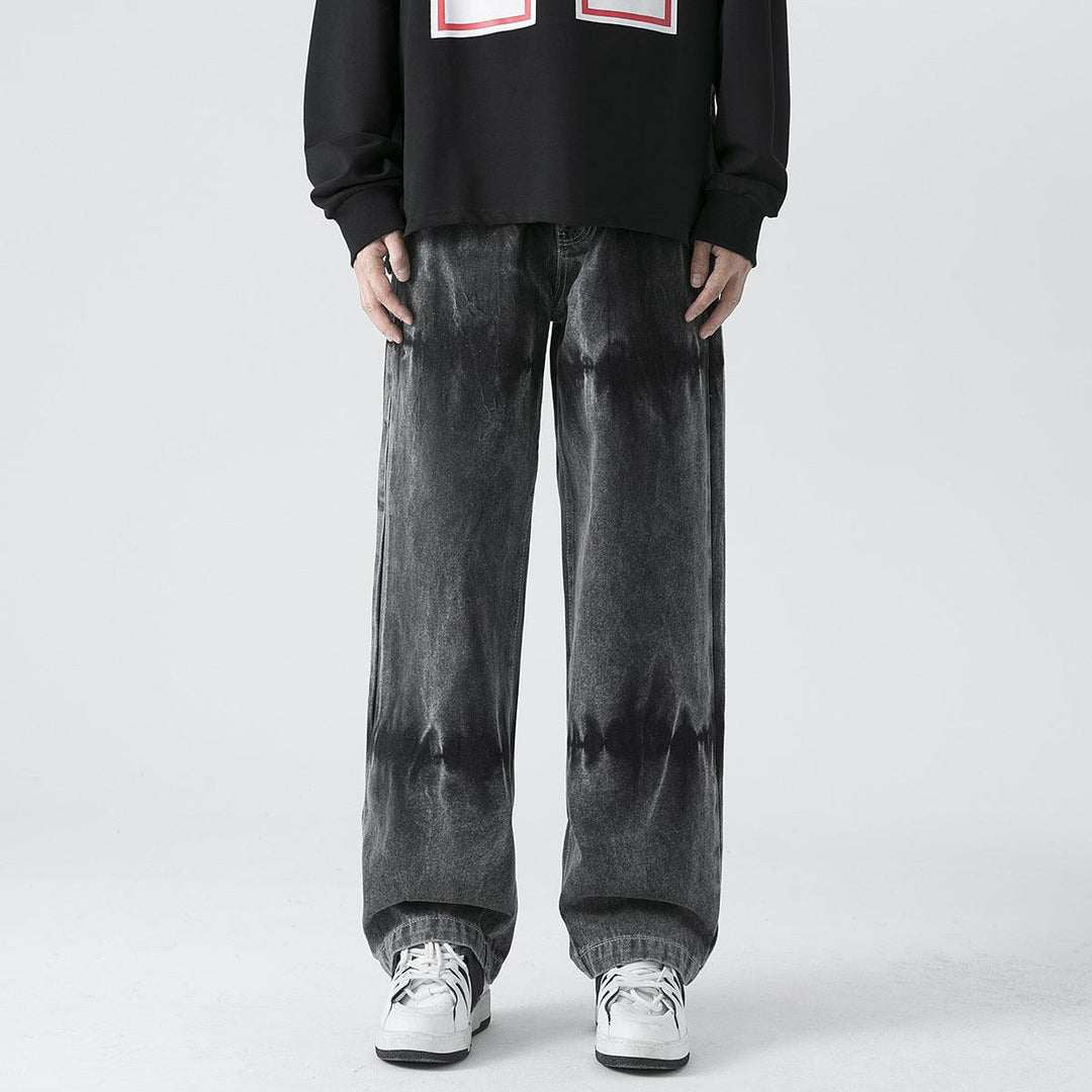 Men's High Street Straight Wide Leg Casual Pants - WOMONA.COM