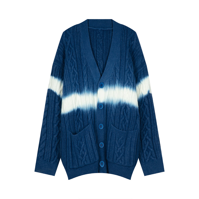 Thickening Tie-dyed Knitted Cardigan For Men - WOMONA.COM