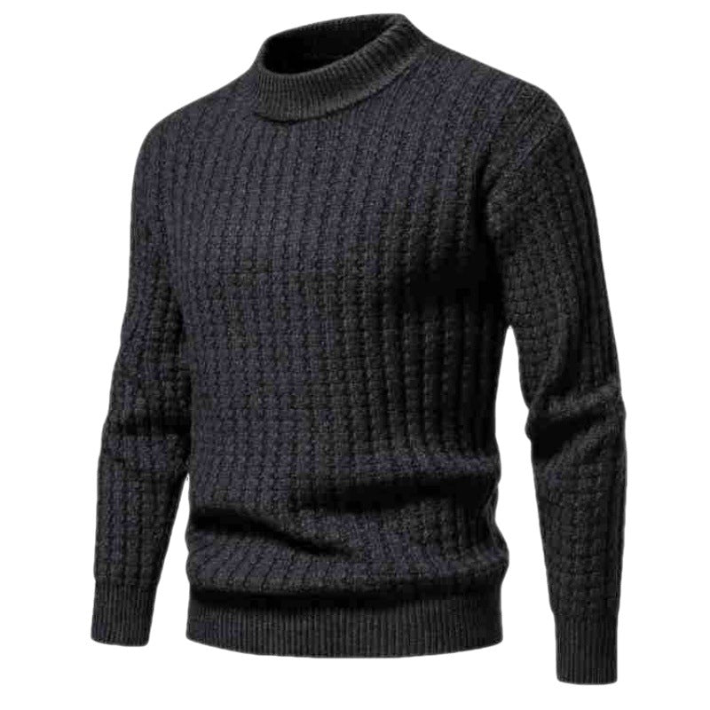 Men's Knitwear Solid Color Round Neck Fashion Sweater - WOMONA.COM