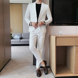Men's Fashion Waffle Casual Suit - WOMONA.COM