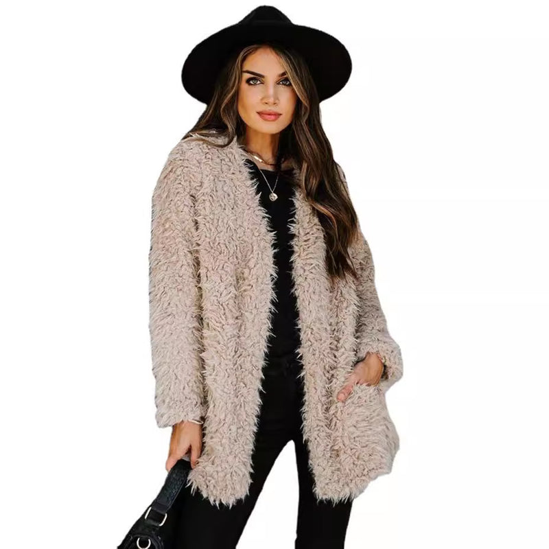 Woolen Yarn Autumn Winter Coat For Women - WOMONA.COM