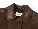 Retro Motorcycle Clothing Slimming Leather Coat