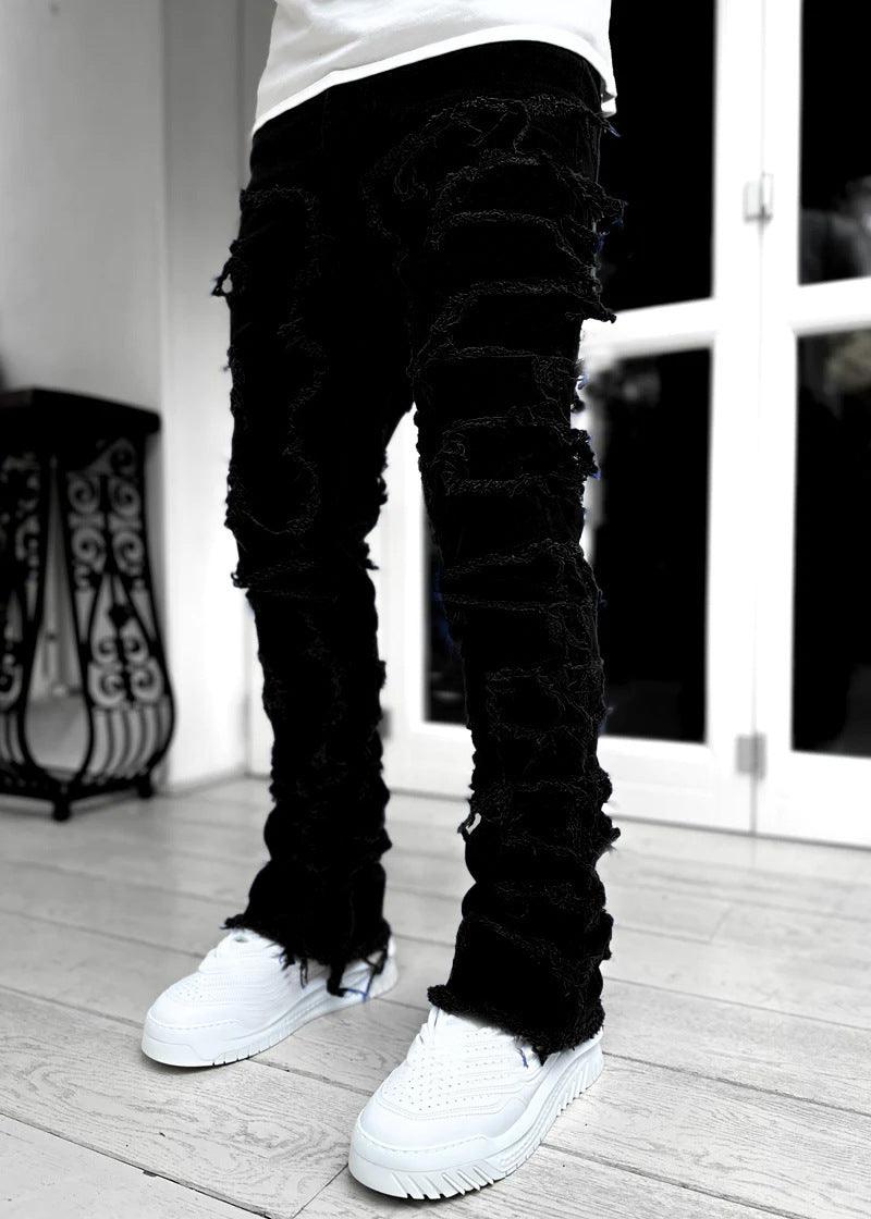 Men Trousers Individual Patched Pants - WOMONA.COM