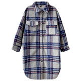 Women's Mid-length Thickened Woolen Check Coat