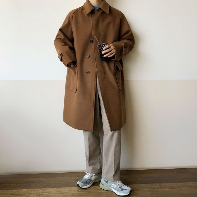 British Style Trench Coat Woolen Cloth - WOMONA.COM