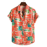 Men Short sleeved beach shirts men - WOMONA.COM