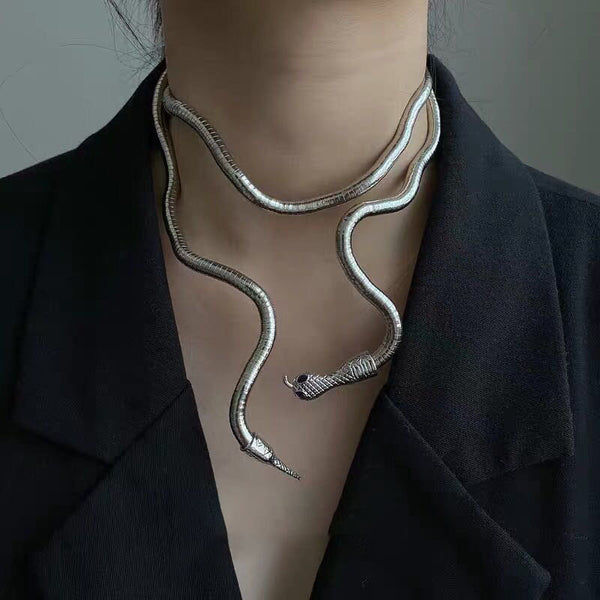 Collar Alloy Snake Bracelet Necklace - WOMONA.COM