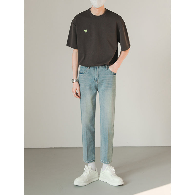 Versatile Casual Small Leg Cropped Jeans For Men - WOMONA.COM