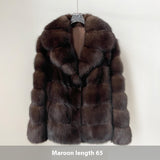 Artificial Fur Purple Sable Thick Warm Jacket - WOMONA.COM