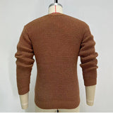 Autumn And Winter V-neck Thickening Cardigan Sweater - WOMONA.COM