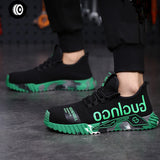 Letter Print Puncture Proof Sneakers - WOMONA.COM