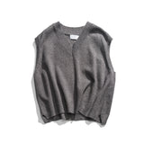 V-neck men and women knitted vest - WOMONA.COM