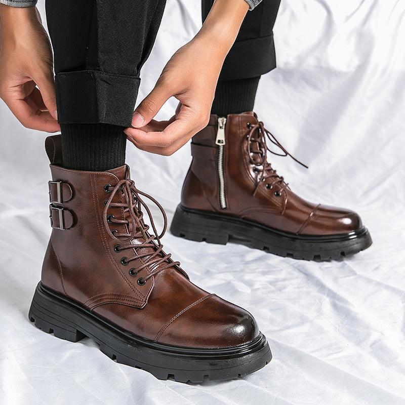 New Mid-top Round Head Chelsea Men's Boots - WOMONA.COM