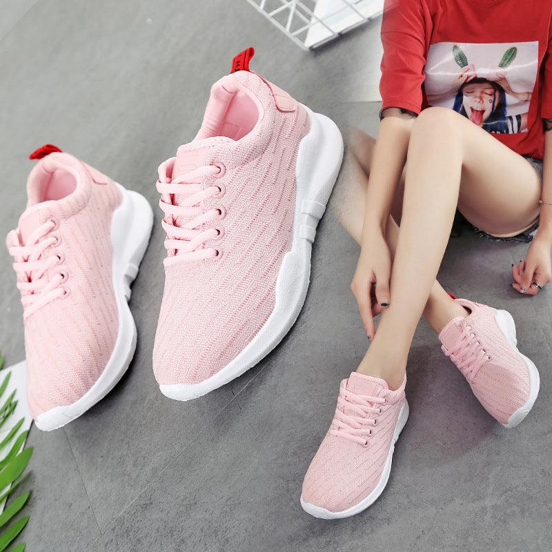Korean Style Breathable Knitted Sneakers For Women - WOMONA.COM