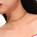 Fishbone Chain Short Necklace Clavicle Women's Necklace - WOMONA.COM