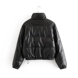 Faux leather cotton jacket - WOMONA.COM