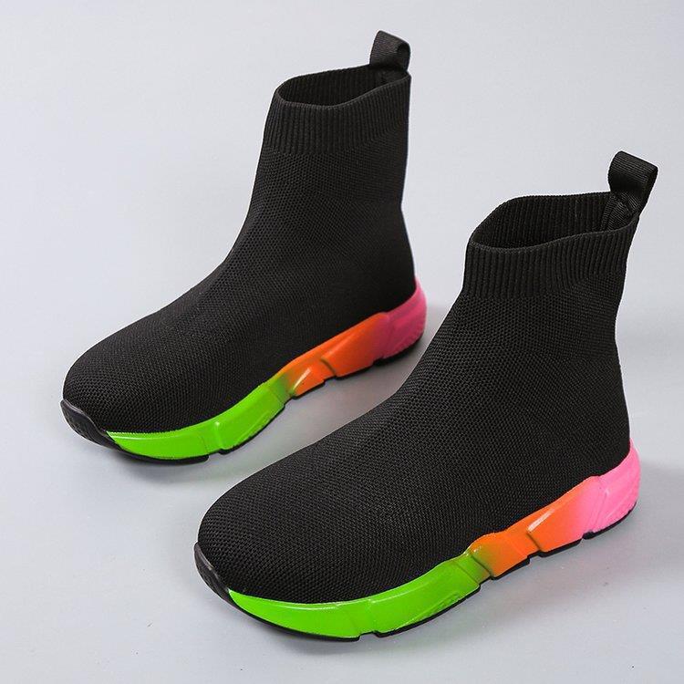 Iridescent Shoes Platform Black Ankle Boots For Women - WOMONA.COM