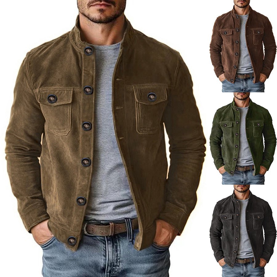 Men's Multi-Pocket Faux Suede Field Jacket - product view 1