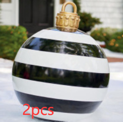 Christmas Ornament Ball Outdoor Pvc 60CM Inflatable Decorated Ball - WOMONA.COM