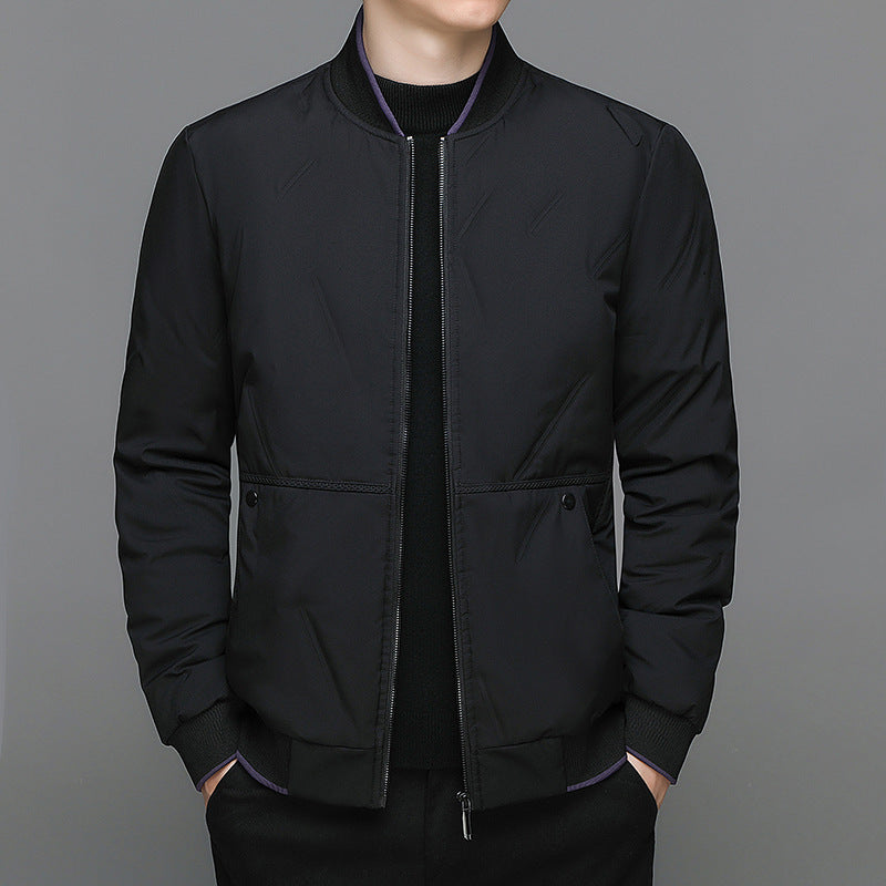 Men's Duck Down Baseball Puffer Jacket - WOMONA.COM