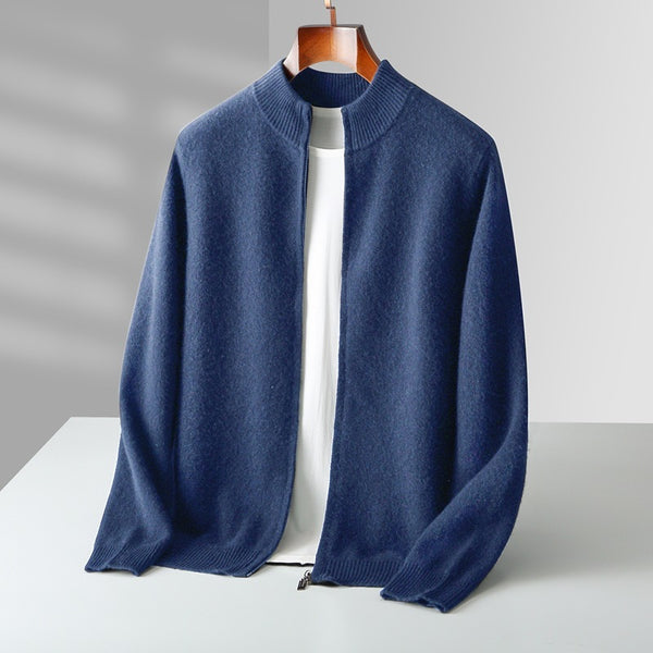 Thickening Stand Collar Cashmere Cardigan - WOMONA.COM