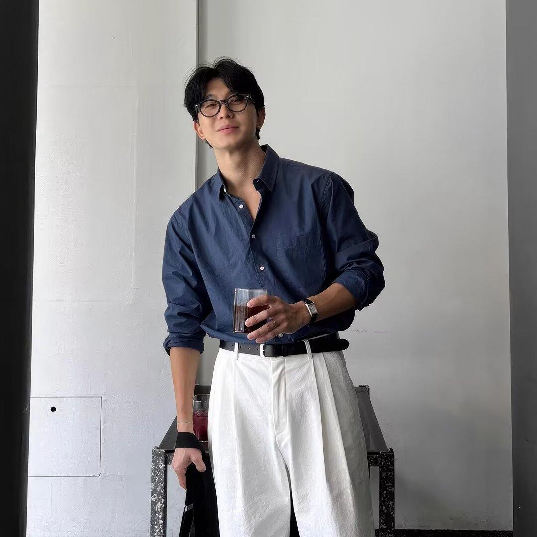 Spring And Autumn Loose Long-sleeved Shirt For Men - WOMONA.COM