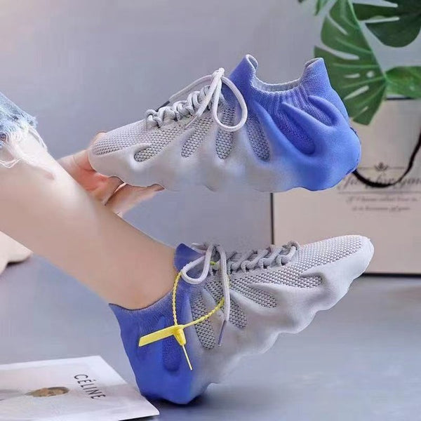 Round Toe Lace Up Breathable Sneakers - WOMONA.COM