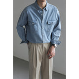 Minority Simple Long Sleeve Denim Shirt Men's Loose