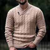 Lapel Classic Twisted Pullover Men - WOMONA.COM