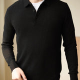 Men's Polo Collar Business Casual Sweater - WOMONA.COM