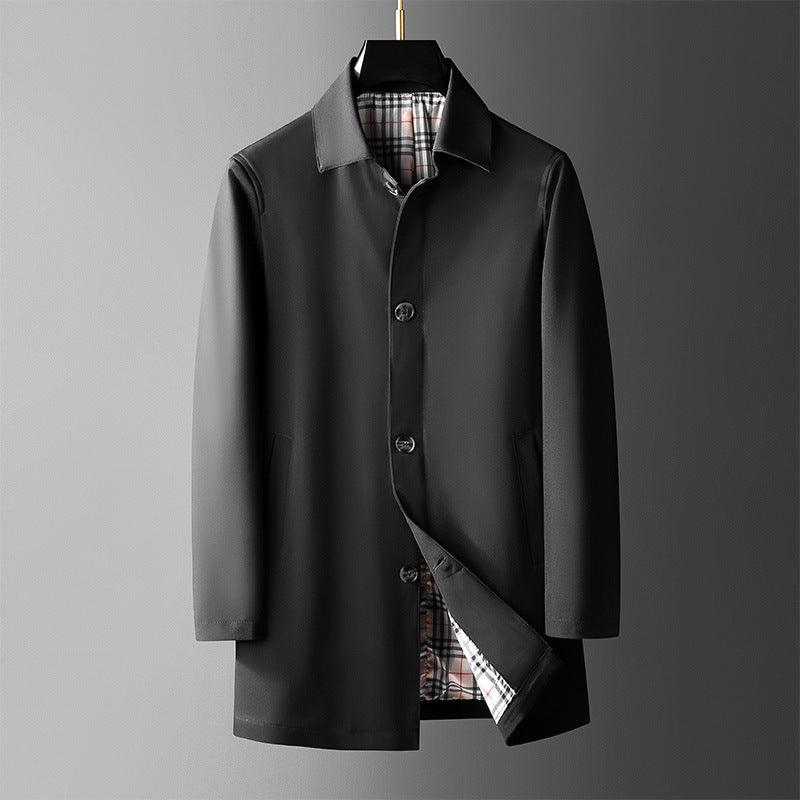 Men's Mid-length Trendy Casual Loose Trench Coat - WOMONA.COM