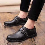 Spring Rivet Fashion Retro Dress Men's Leather Shoes British Style - WOMONA.COM