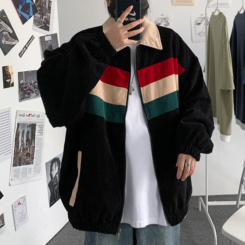 Men's Contrast Corduroy Jacket - WOMONA.COM