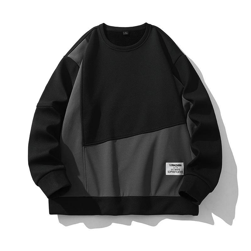 Composite Stitching Contrast Color Sweatshirt Men's - WOMONA.COM