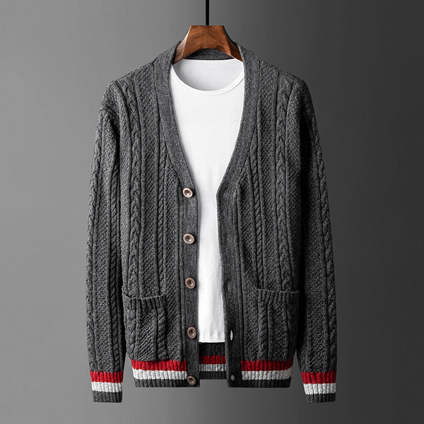 American Style Trend Pure Cotton Cardigan SweateR - WOMONA.COM