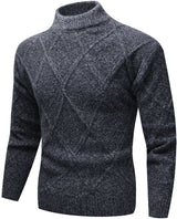 Half Turtleneck Men's Trendy Pattern Long Sleeve Sweater - WOMONA.COM