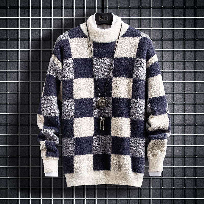 Men's slim fit crew neck knit sweater