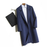 Long Dropped Shoulder Trench Coat Cashmere Coat - WOMONA.COM