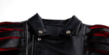 Backbone Pleated Design Sense Short Leather Jacket