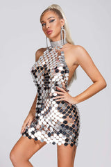 Women's Handmade Stitching Sequin Sequins Dress - WOMONA.COM