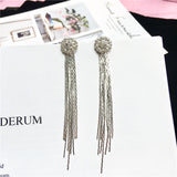 Crystal tassel earrings - WOMONA.COM