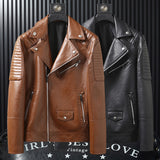 Spring And Autumn Slim-fitting Biker Leather Jacket - WOMONA.COM