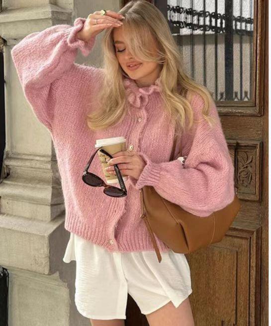Women's Preppy Style Round Neck Sweater - WOMONA.COM