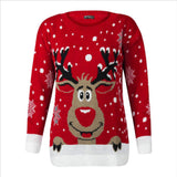 Christmas fawn jacquard sweater - WOMONA.COM