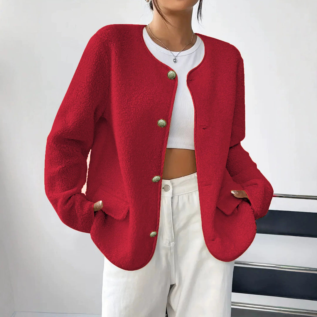 Women's Plus-Size Textured Wool-Blend Jacket